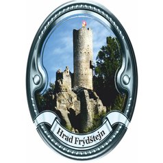 Štítek na hůl  barevný hrad Frýdštejn - stříbrný