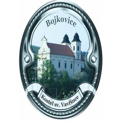 Štítek na hůl  barevný, Kostel sv. Vavřince Bojkovice - stříbrný