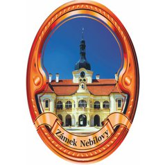 Štítek na hůl  barevný zámek Nebílovy - bronzový