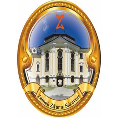 Štítek na hůl  barevný Zámek Žďár nad Sázavou - zlatý