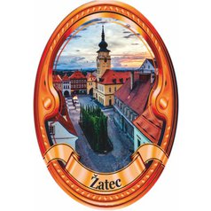 Štítek na hůl  barevný, Žatec - bronzový