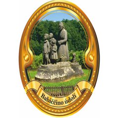Štítek na hůl  barevný, Babiččino údolí - zlatý