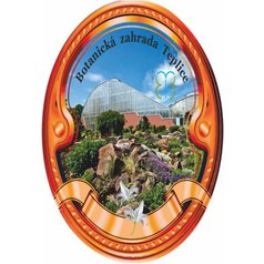 Štítek na hůl  barevný, Botanická zahrada Teplice - bronzový