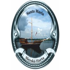 Štítek na hůl  barevný Slezská Harta, Santa Maria - stříbrný