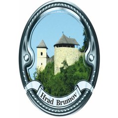 Štítek na hůl  barevný, Hrad Brumov - stříbrný