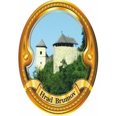 Štítek na hůl  barevný, Hrad Brumov - zlatý