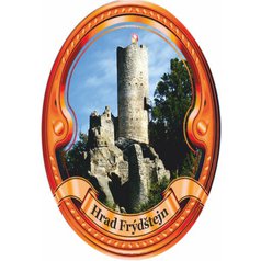 Štítek na hůl  barevný hrad Frýdštejn - bronzový