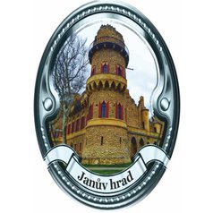 Štítek na hůl  barevný Janův hrad - stříbrný