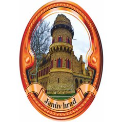 Štítek na hůl  barevný Janův hrad - bronzový