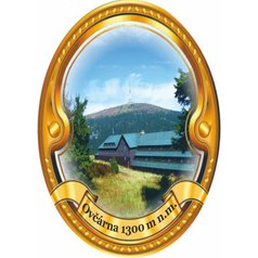 Štítek na hůl  barevný Ovčárna - zlatý