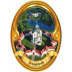 Štítek na hůl  barevný Zelená hora - zlatý