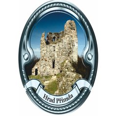 Štítek na hůl  barevný hrad Přimda - stříbrný