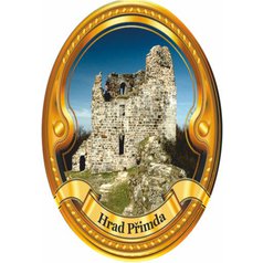 Štítek na hůl  barevný hrad Přimda - zlatý