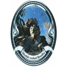 Štítek na hůl  barevný Skalní vrchol Bradlo - stříbrný