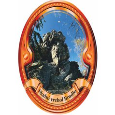 Štítek na hůl  barevný Skalní vrchol Bradlo - bronzový