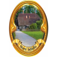 Štítek na hůl  barevný, Staré bělidlo - zlatý