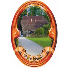 Štítek na hůl  barevný, Staré bělidlo - bronzový