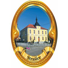 Štítek na hůl  barevný, Strašice - zlatý