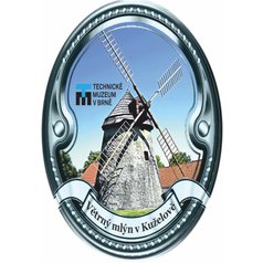 Štítek na hůl  barevný, Větrný mlýn v Kuželově