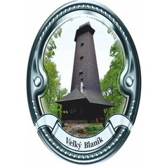 Štítek na hůl  barevný Velký Blaník - stříbrný