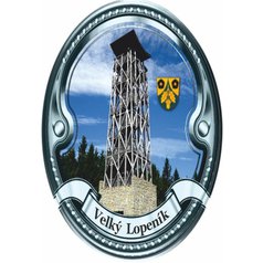 Štítek na hůl  barevný rozhledna Velký Lopeník - stříbrný
