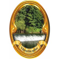 Štítek na hůl  barevný, Viktorčin splav - zlatý
