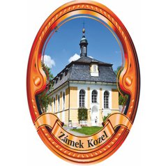 Štítek na hůl  barevný zámek Kozel - bronzový