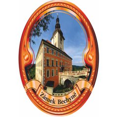 Štítek na hůl  barevný, Zámek Bechyně - bronzový